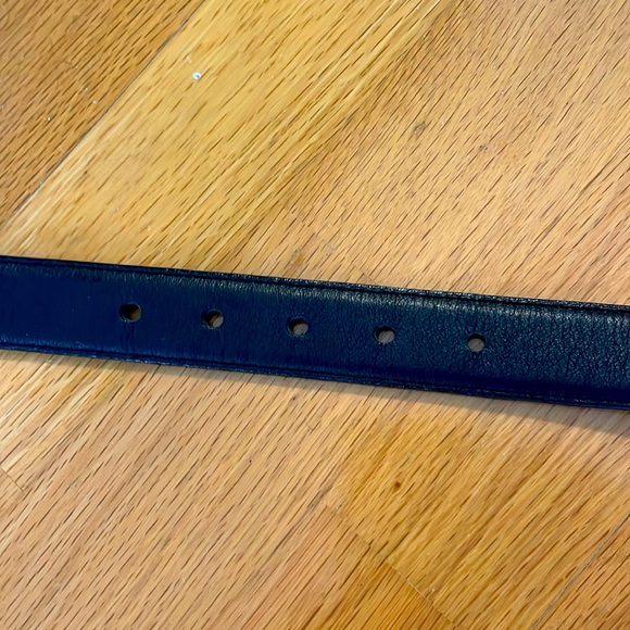 VTG Patricia Green Details Leather Belt Black Etched Buckle Medium Made IN USA - Picture 7 of 9